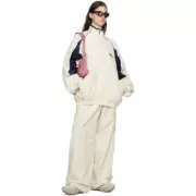 【現貨】BLC 巴黎 23FW 秀款 3B sports Icon 刺繡Logo 復古 運動外套夾克衝鋒衣 奶白：圖片 4