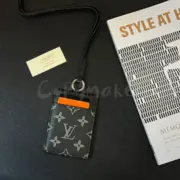 1V M30763 Taïgarama 經典老花都會 頸掛式證件套 卡片夾 卡套 黑色：圖片 10