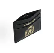 【現貨】【福利回饋】 巴黎 BLC 24SS Passport系列 燙金徽章 真皮 卡套卡包卡夾小包 牛皮 黑色：圖片 4