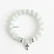 【現貨】【福利回饋免運】Chrome Hearts 十字花貓眼石黑曜石瑪瑙石 十字架手鍊手環 克羅心：圖片 5