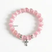 【現貨】【福利回饋免運】Chrome Hearts 十字花貓眼石黑曜石瑪瑙石 十字架手鍊手環 克羅心：圖片 6